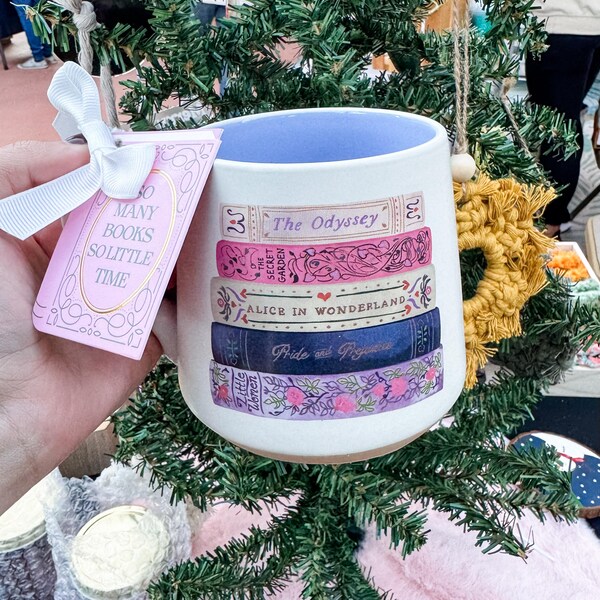 So Many Books So Little Time Mug | Book Lover Coffee Cup | Reader & Bookish Gift | The Odyssey | Secret Garden | Alice in Wonderland Mug