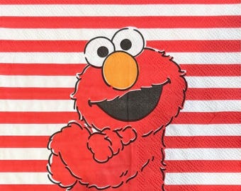 Elmo Wrapping Paper Sesame Street Wrapping Paper | Elmo Cookie Monster Oscar Pattern - Etsy