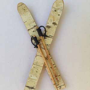 Ski Ornament, Birch Bark, Wood image 2