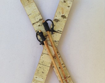 Birch bark ski boutonnieres