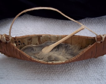 Birch Bark Canoe Ornament  (STK 116)