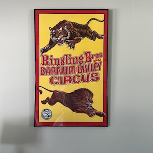 rare vintage barnum & bailey framed poster