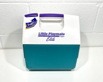 vintage purple and teal little playmate cooler.