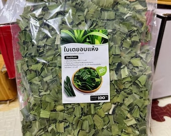 Hojas de pandan secas tailandesas – 100 g / Hierba aromática natural para té, postres y cocina
