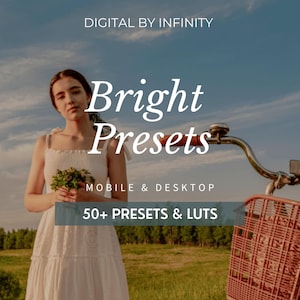 50+ Bright Presets | Mobile And Desktop Lightroom Presets | Bright, Clean, & Airy Filters for Influencers