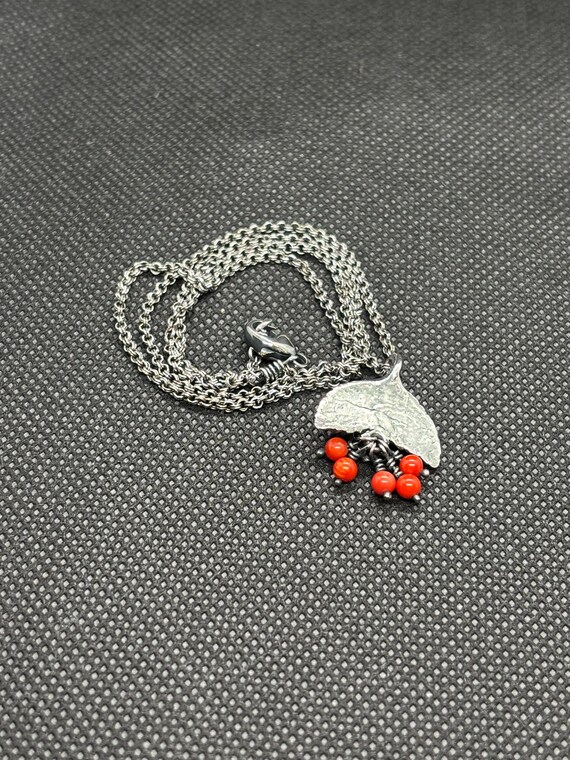 Preloved ‘Copperry Fields’ Silver Leaf Pendant wi… - image 3