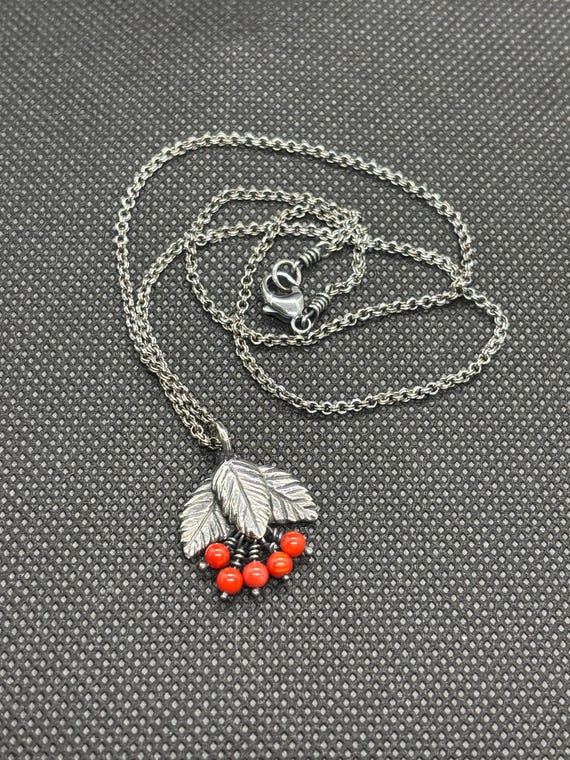 Preloved ‘Copperry Fields’ Silver Leaf Pendant wi… - image 1