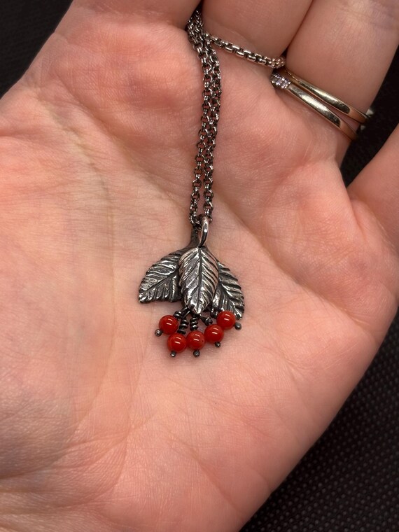 Preloved ‘Copperry Fields’ Silver Leaf Pendant wi… - image 2