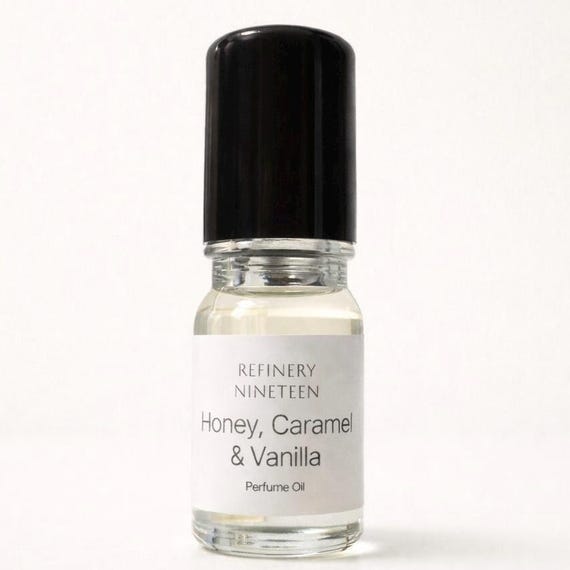 Honey Caramel Vanilla Perfume Oil | Sweet Gourmand Roll On Perfume | Alcohol Free Vanilla Fragrance | Pocket Size Skin Scent