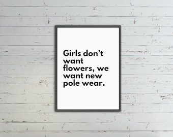 Funny Pole Dance Poster: Cheeky Wall Art Gift for Pole Lovers (Digital Download)