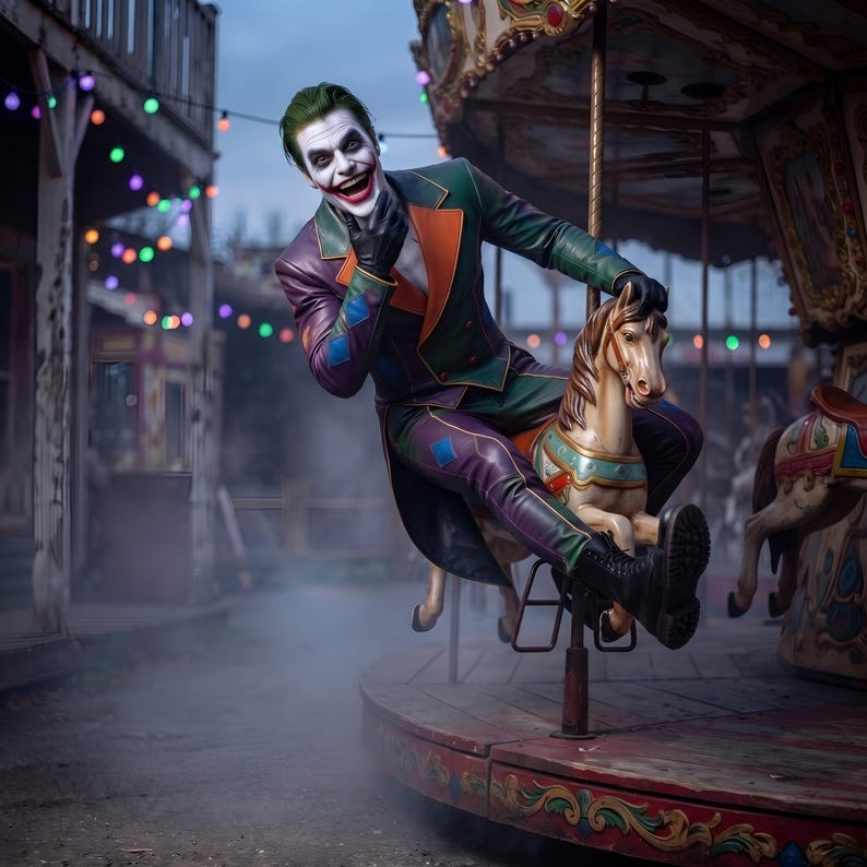 Joker-inspirerad läderkappa och byxor för män, karnevalskurkkostym, anpassad cosplay-festivalklädsel bild 7