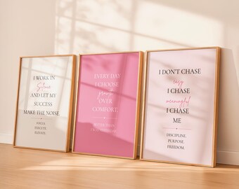 Glowing Discipline Collection | Motivational Wall Art | Discipline Quotes | Office Decor | Printable Poster | Digital Download | girls gift