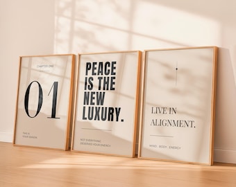 Aura Set – Positive Affirmation Wall Art Set | Digital Printable Motivational Posters | Minimalist Home & Office Decor | Self Love