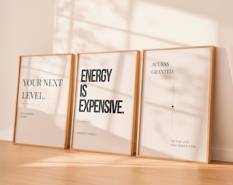 Pía Set – Minimalist Affirmation Wall Art Set | Printable Digital Download | Aesthetic Motivational Posters for Home & Office Decor