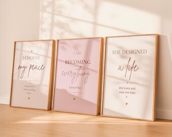 Glowing Era Collection | Inspirational Wall Art | Self Love Decor | Pink Printable Art | Bedroom Decor | Digital Download | Poster gift
