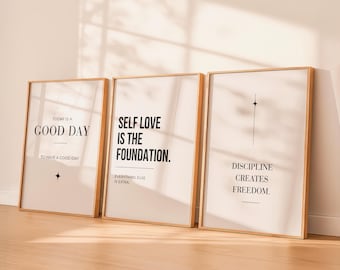 Set Alba – Motivational Affirmation Wall Art Set | Printable Digital Download | Minimalist Home, Office & Bedroom Decor | Focus Quotes