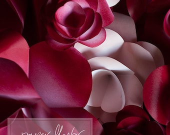 Large Paper Flower DIY Tutorial Printable Roses