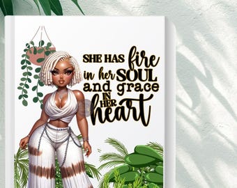 Melanin Queen Journal Cover PNG, Befähigung zur digitalen Kunst