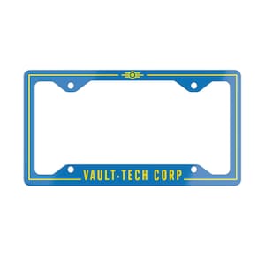 Vault-Tec License Plate - Fallout Corp Car Tag | Vault-Tec Metal Sign | Gamer Car Accessory | Fallout Decor