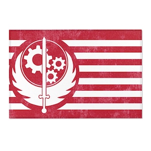 Fallout Rug - Brotherhood of Steel Gamer Rug | Post-Apocalyptic Floor Mat | Fallout Gaming Room Decor | Vault Tech Rug | RPG Gamer Gift