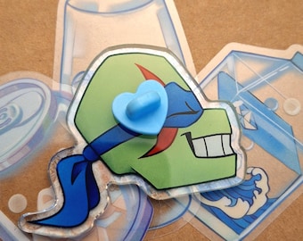 Broche/alfinete de acrílico Rise Leo da rottmnt (3,8 cm, efeito holográfico de estrelas)