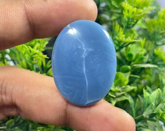 Blue Opal Cabochon, Polished Oval Loose Stone | Jewelry Making | 35Ct 33X25X6Mm
