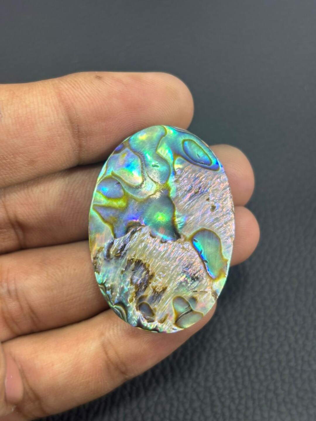 Abalone Shell Cabochon: Freeform Jewelry Making Supply (40x28x8mm, 65ct ...