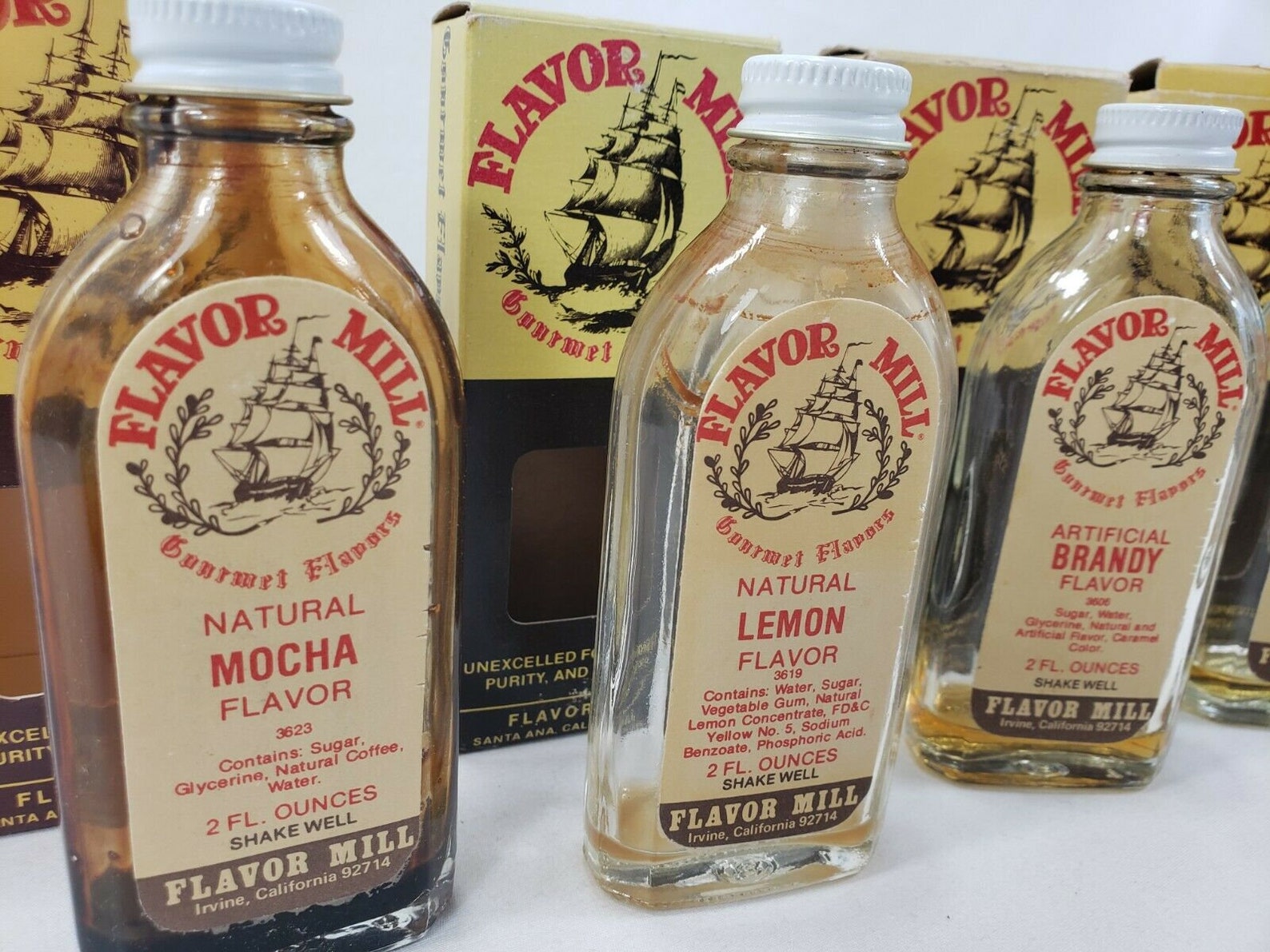 Lot Of 4 Empty Flavoring Baking Extract Bottles With Boxes Etsy