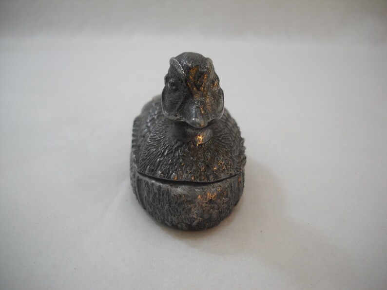 Vintage Pewter Wood Duck Trinket Box by Metzke 1986 Etsy