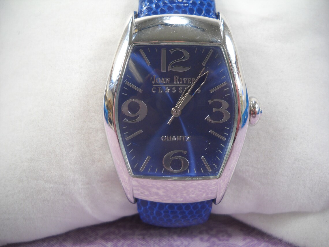 Joan Rivers Classics Cuff Watch Blue Quartz Ladies Etsy