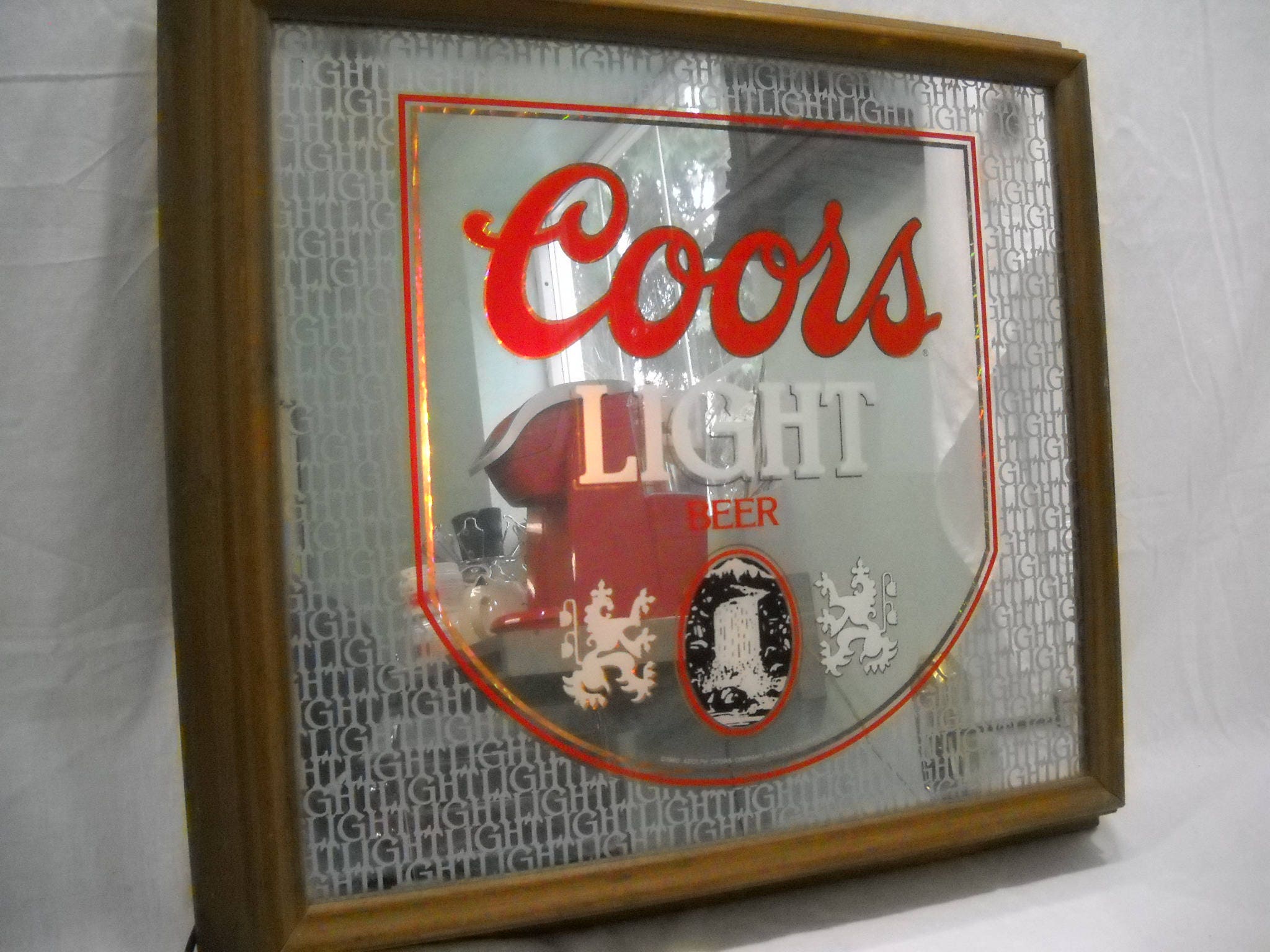 Vintage Coors Light Lighted Mirror Hanging Sign 1980 Free Etsy