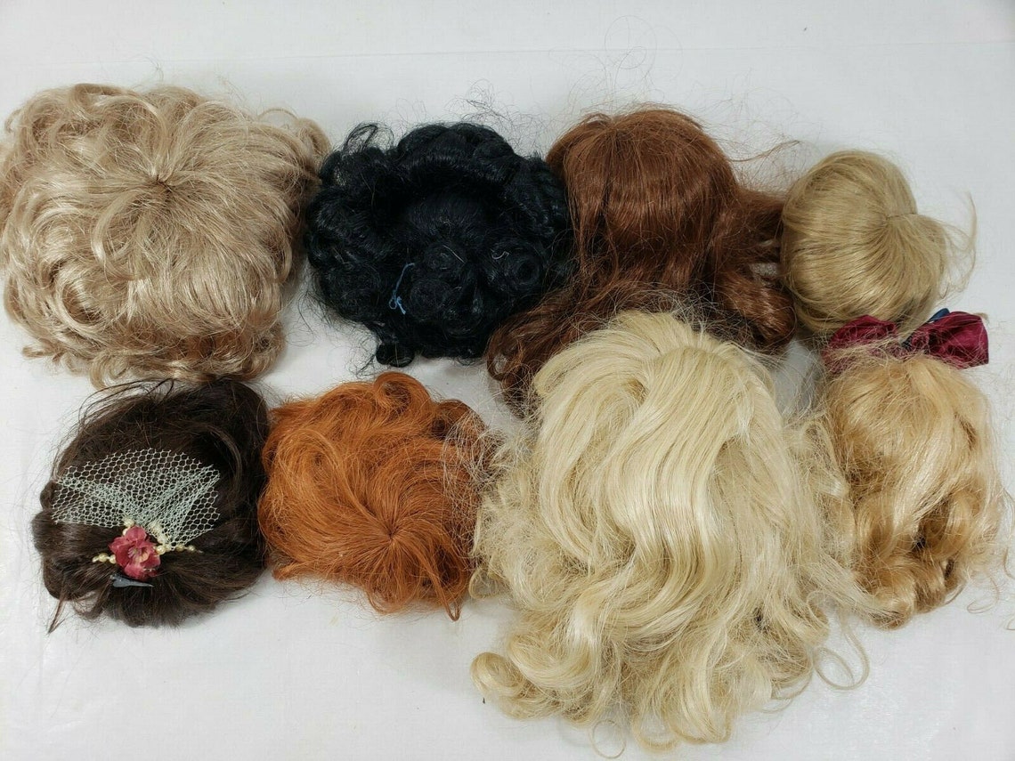 Vintage Porcelain Doll 8 Head Wigs Hair Red Blonde Etsy