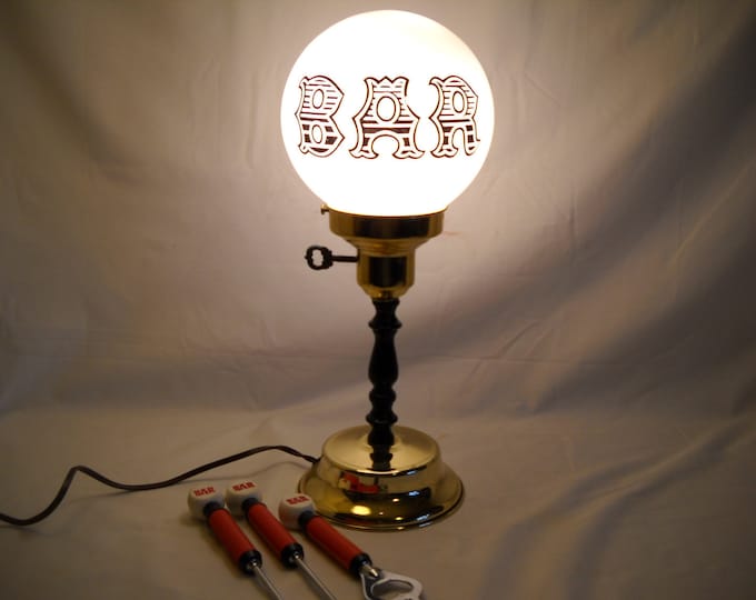 Vintage Bar Lamp and Bar Accessories Etsy