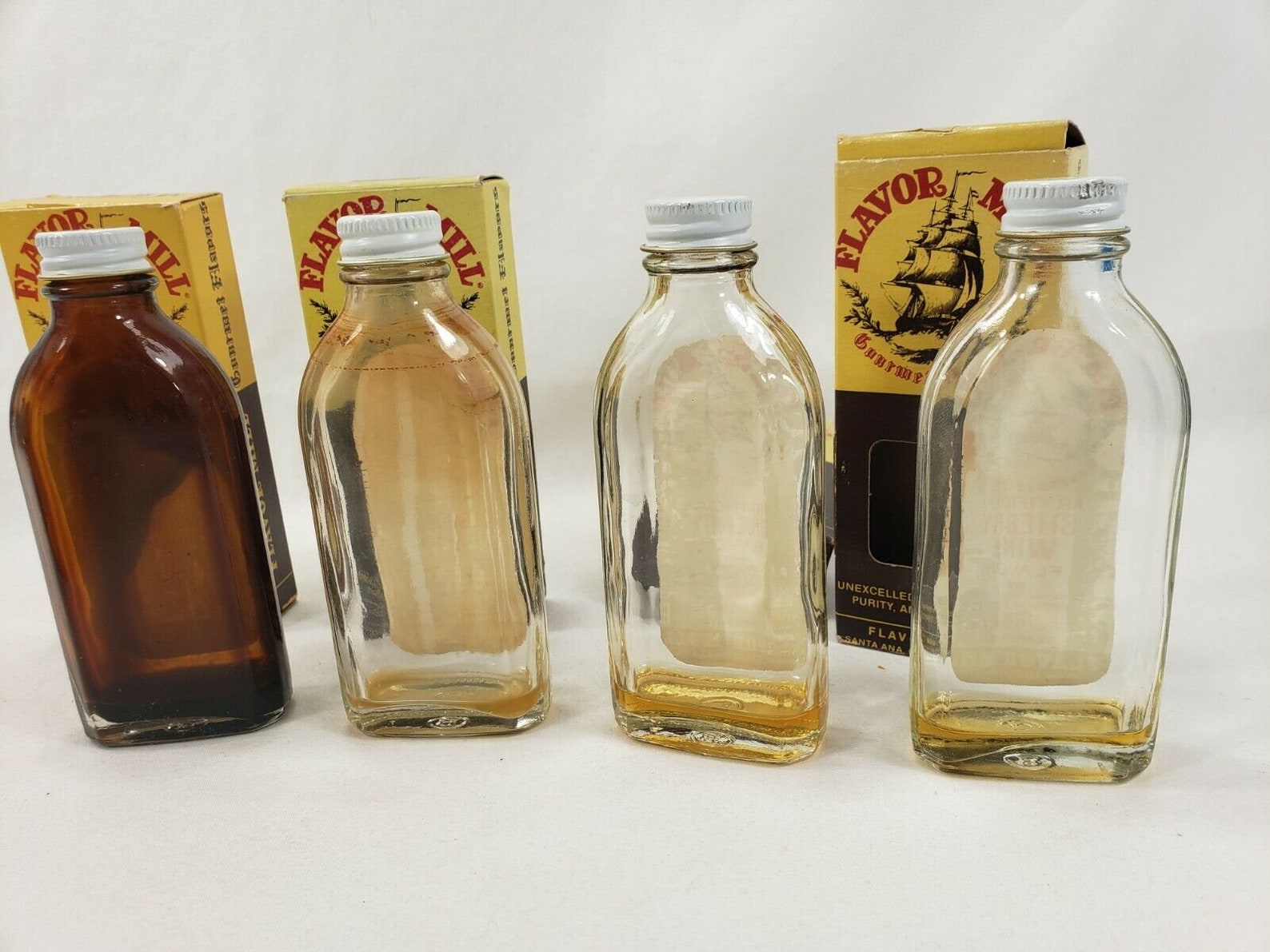Lot Of 4 Empty Flavoring Baking Extract Bottles With Boxes Etsy