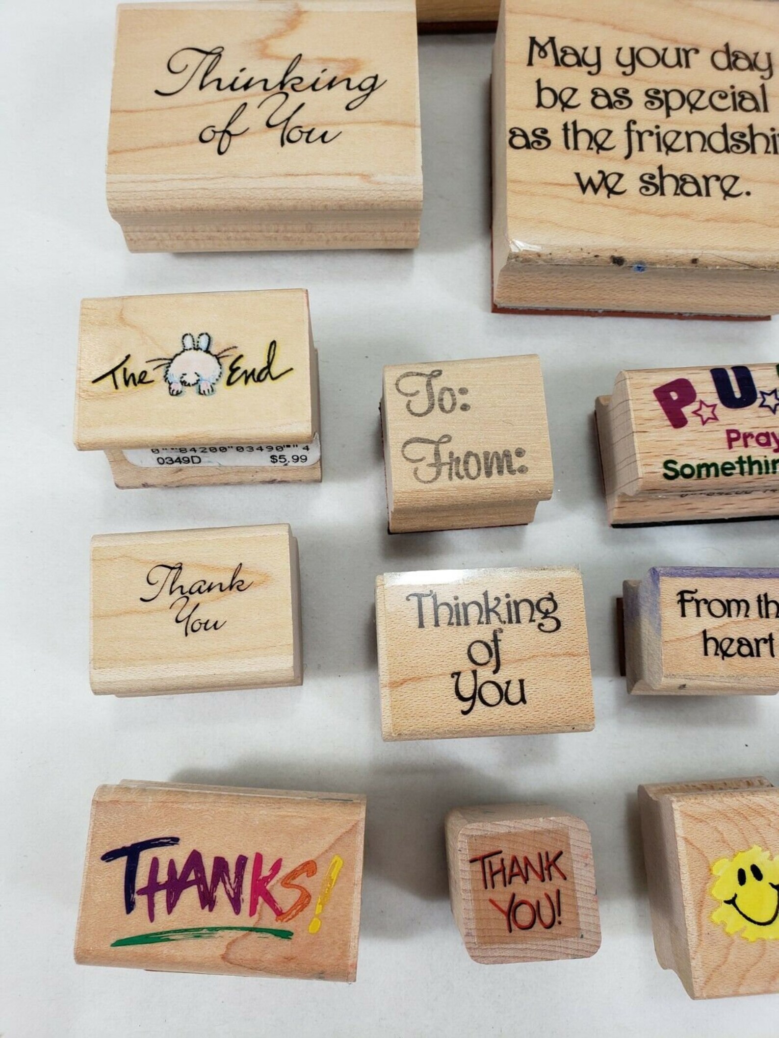 Lot of 20 Wood Mounted Rubber Stamps Words Quotes Biblical Etsy