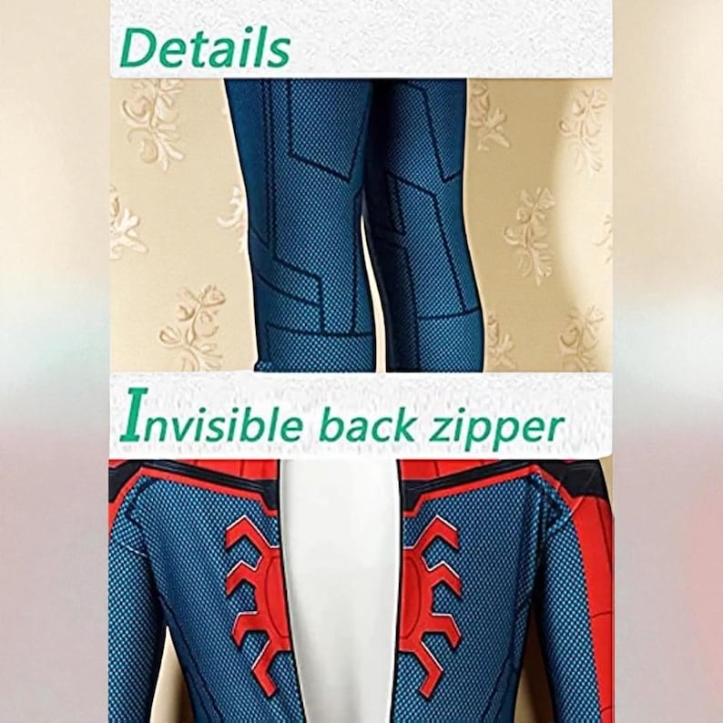 Spiderman Cosplay-dräkt | Superhjältedräkt för barn | Tobey Maguire Zentai Jumpsuit för fest bild 4