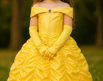 Prinsessan Belle-kostym för flickor: Skönheten och odjuret festoutfit