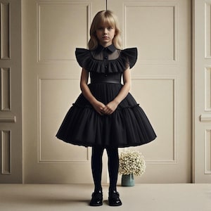 Girls' Black Gothic Cosplay Dress | Halloween Costume