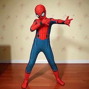 Spiderman Cosplay-dräkt | Superhjältedräkt för barn | Tobey Maguire Zentai Jumpsuit för fest bild 1