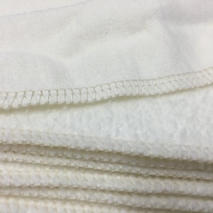 Bamboo Fleece 8x8&quot; (20x20cm) Organic Baby Wipes, Washcloths, Set of 10, Pick the edge color