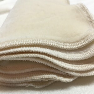 Double Layer Bamboo Velour and Bamboo Fleece Baby Wipes, Sensitive Skin Organic Face Cloths, 7x7&quot; (18x18cm) set of 4, Pick the edge color
