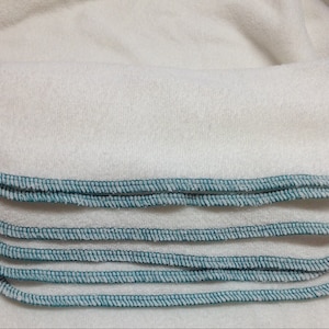 Organic Bamboo Terry Baby Wipes, Face Wipes, 7x7&quot; (18x18cm) set of 12, Pick the edge color