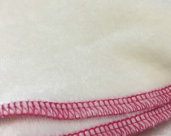 Chusteczki welurowe z bambusa, 7x7" (18 x 18 cm), zestaw 10 chusteczek do twarzy, organiczne myjki dla niemowląt, wybierz kolor krawędzi