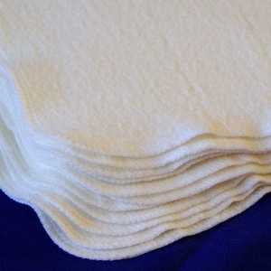 Bamboo Fleece Baby Wipes, 7x7&quot; (18x18cm), Set of 10, Organic Face Washcloths, Pick the edge color