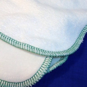 Double Layer Bamboo Velour and Terry Washcloths, 7x7&quot; (18x18cm) Set of 4, Thick Soft Face Cloth, Organic Baby Wipes, Pick the edge color