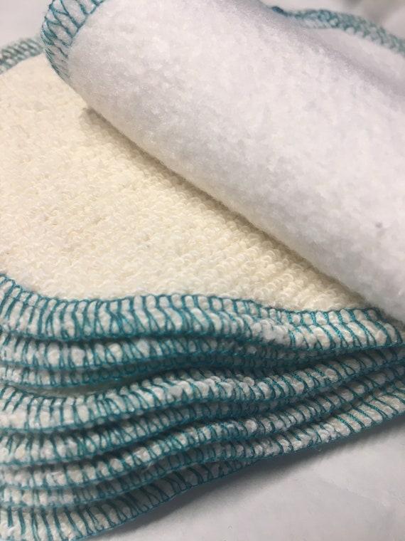 Bambus Fleece und Hanf French Terry, Doppelschicht Bio Kleine  Gesichtstcher, Set von 10, Whlen Sie die Gre und Randfarbe - Etsy.de