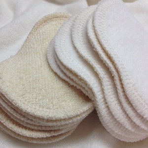 Double Layer Bamboo Fleece and Hemp French Terry Make-up Remover Pads, Gentle Scrub Wipes, Set of 14, Pick the edge color