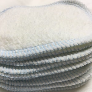 Bamboo Hemp Fleece Makeup Remover Pads, Set of 14, Organic Mini Face Wipes, Pick the edge color