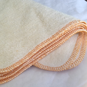 Hemp French Terry Organic Wipes, 9x9&quot; (23x23cm), Set of 6, Face Washcloths, Hemp Wipe, Dishcloths, Pick your edge color