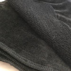 Black Double Layer Bamboo Velour and Hemp French Terry Wipes, Set of 4, 7x7&quot; (18x18cm), Organic Washcloth